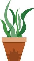 flower pot illustration with tropical and cactus design for designing vector