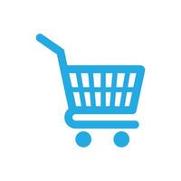 eps10 Shopping blue icon vector isolated on white background