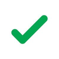Check isolated green vector icon. Concept illustration of success receiving approval. eps 10