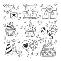 food cupcake muffin cake doodle drawing illustration vector