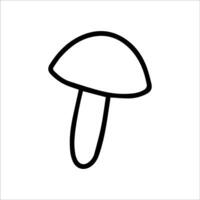 Vector champignon, white mushroom, wild raw food isolated on white background icon. Illustration for seasonal design, textile, decoration kids playroom or greeting card. Hand drawn prints and doodle.