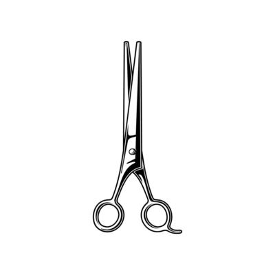 vector design of barbershop shaving scissors