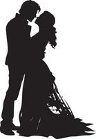 Handmade Sketch Man and a woman  kiss Silhouette vector