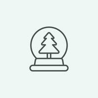 Christmas tree in ball vector icon