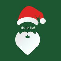 Ho ho ho label with Santa head. vector