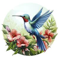 AI generated Hummingbird clipart on white background. AI Generated photo