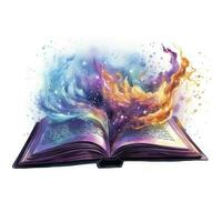 AI generated Galaxy celestial fantasy book watercolor for T-shirt Design. AI Generated photo