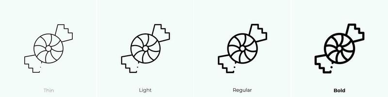 menta icono. delgado, luz, regular y negrita estilo diseño aislado en blanco antecedentes vector