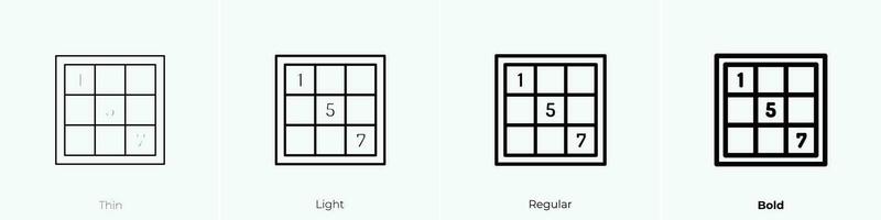 pasatiempo icono. delgado, luz, regular y negrita estilo diseño aislado en blanco antecedentes vector