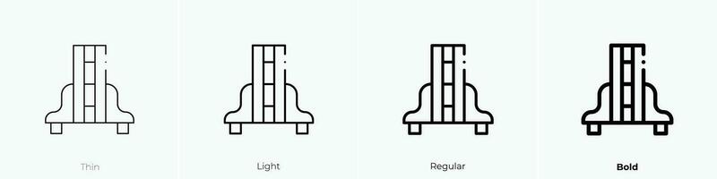 dividir icono. delgado, luz, regular y negrita estilo diseño aislado en blanco antecedentes vector