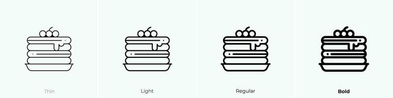 panqueques icono. delgado, luz, regular y negrita estilo diseño aislado en blanco antecedentes vector