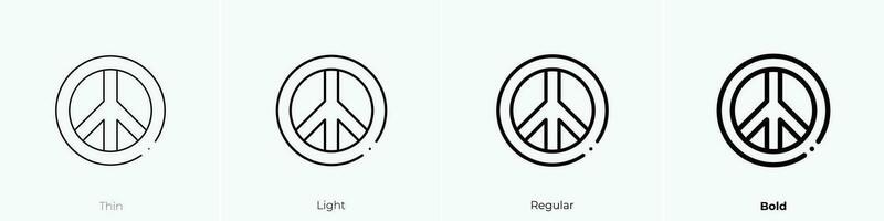 peace sign icon. Thin, Light, Regular And Bold style design isolated on white background vector