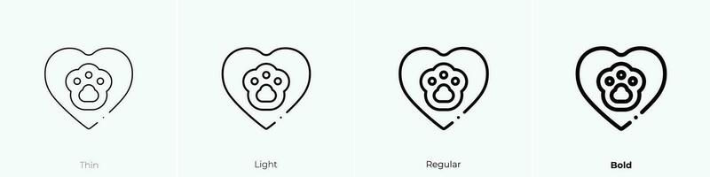 pet icon. Thin, Light, Regular And Bold style design isolated on white background vector