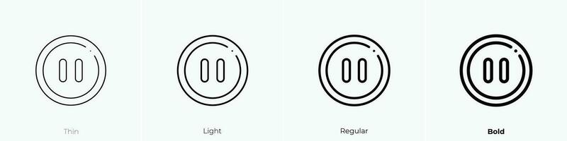 pause button icon. Thin, Light, Regular And Bold style design isolated on white background vector