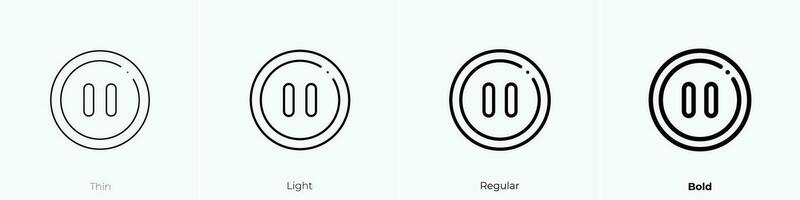 pause button icon. Thin, Light, Regular And Bold style design isolated on white background vector