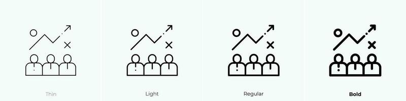 people icon. Thin, Light, Regular And Bold style design isolated on white background vector