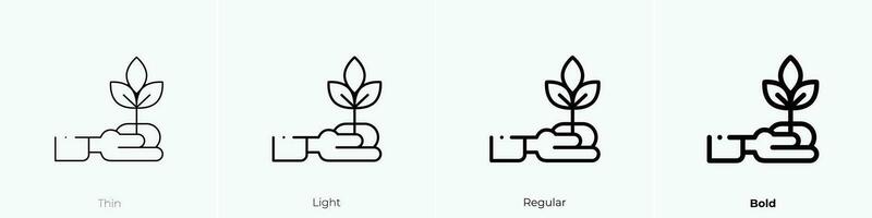 plant icon. Thin, Light, Regular And Bold style design isolated on white background vector