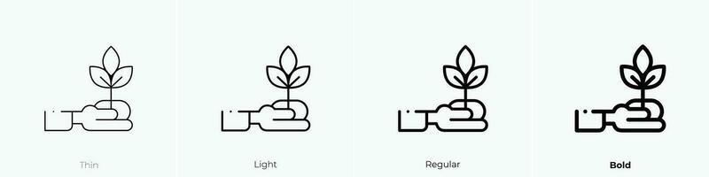 plant icon. Thin, Light, Regular And Bold style design isolated on white background vector