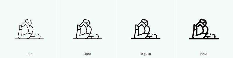 pilates icon. Thin, Light, Regular And Bold style design isolated on white background vector