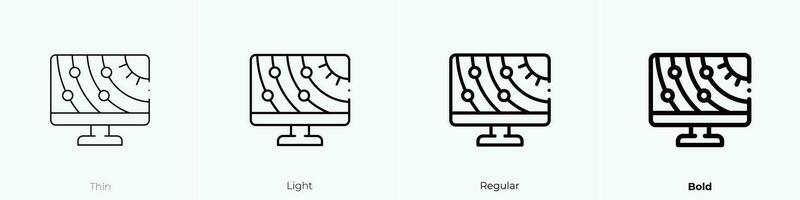 planet icon. Thin, Light, Regular And Bold style design isolated on white background vector