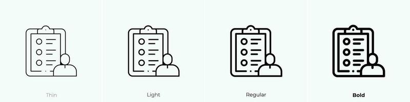 planning icon. Thin, Light, Regular And Bold style design isolated on white background vector