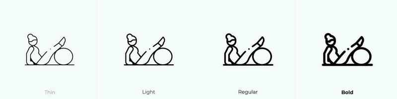 pilates icon. Thin, Light, Regular And Bold style design isolated on white background vector