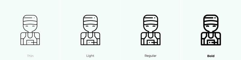 plumber icon. Thin, Light, Regular And Bold style design isolated on white background vector