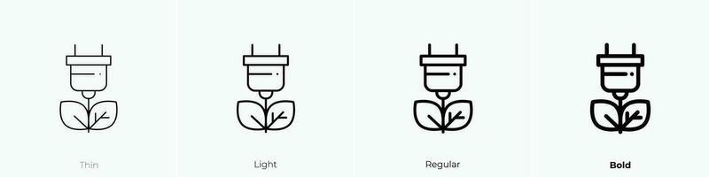 enchufe icono. delgado, luz, regular y negrita estilo diseño aislado en blanco antecedentes vector