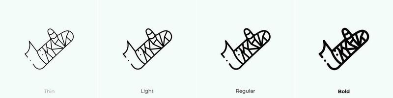 plastered arm icon. Thin, Light, Regular And Bold style design isolated on white background vector