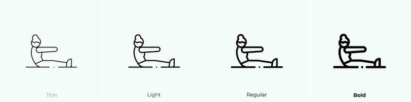 pilates icon. Thin, Light, Regular And Bold style design isolated on white background vector