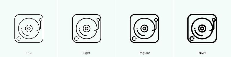 jugador icono. delgado, luz, regular y negrita estilo diseño aislado en blanco antecedentes vector