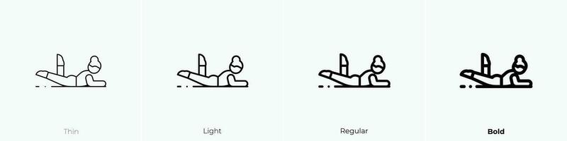 pilates icon. Thin, Light, Regular And Bold style design isolated on white background vector