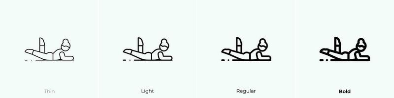 pilates icon. Thin, Light, Regular And Bold style design isolated on white background vector