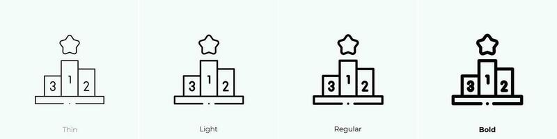 podium icon. Thin, Light, Regular And Bold style design isolated on white background vector