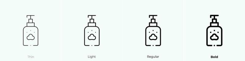 pet shampoo icon. Thin, Light, Regular And Bold style design isolated on white background vector