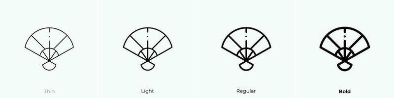 paper fan icon. Thin, Light, Regular And Bold style design isolated on white background vector