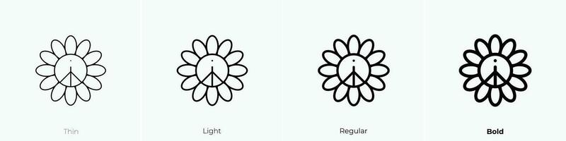 peace icon. Thin, Light, Regular And Bold style design isolated on white background vector