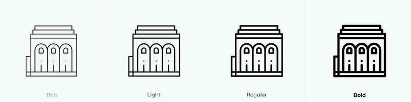 filarmónico icono. delgado, luz, regular y negrita estilo diseño aislado en blanco antecedentes vector