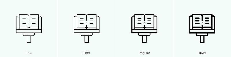 partitura icono. delgado, luz, regular y negrita estilo diseño aislado en blanco antecedentes vector