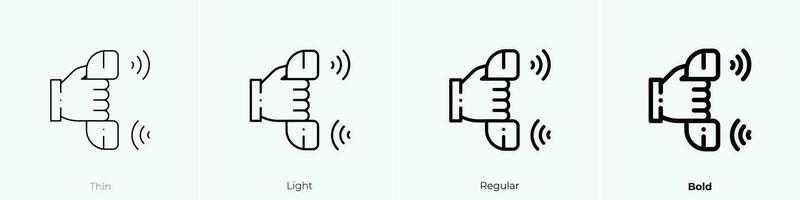 teléfono llamada icono. delgado, luz, regular y negrita estilo diseño aislado en blanco antecedentes vector