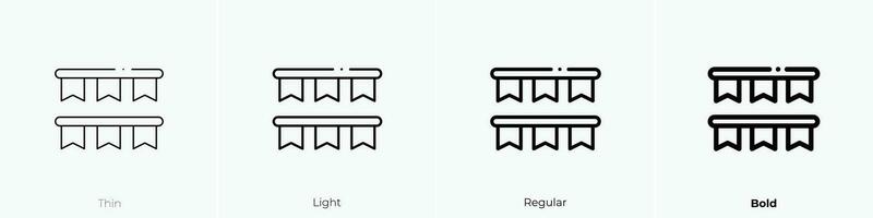 pennants icon. Thin, Light, Regular And Bold style design isolated on white background vector
