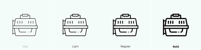 mascota portador icono. delgado, luz, regular y negrita estilo diseño aislado en blanco antecedentes vector