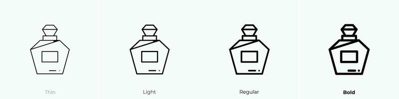 perfume icono. delgado, luz, regular y negrita estilo diseño aislado en blanco antecedentes vector