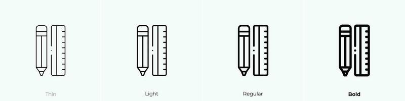 pencil icon. Thin, Light, Regular And Bold style design isolated on white background vector