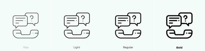phone call icon. Thin, Light, Regular And Bold style design isolated on white background vector