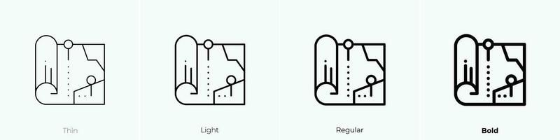 camino icono. delgado, luz, regular y negrita estilo diseño aislado en blanco antecedentes vector