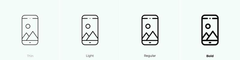 teléfono icono. delgado, luz, regular y negrita estilo diseño aislado en blanco antecedentes vector