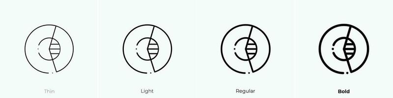 tarta gráfico icono. delgado, luz, regular y negrita estilo diseño aislado en blanco antecedentes vector