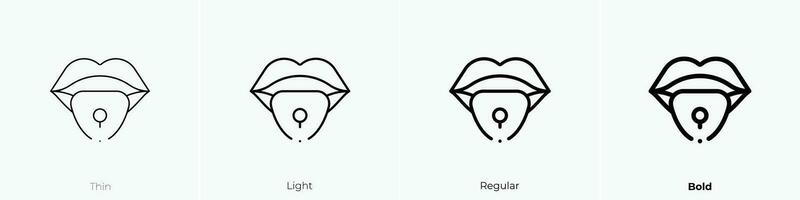 piercing icon. Thin, Light, Regular And Bold style design isolated on white background vector