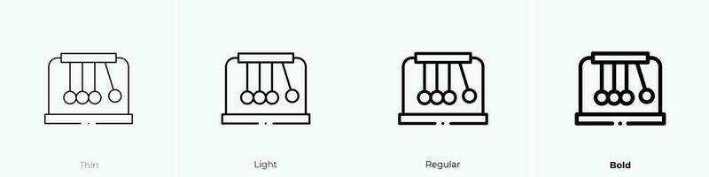 péndulo icono. delgado, luz, regular y negrita estilo diseño aislado en blanco antecedentes vector